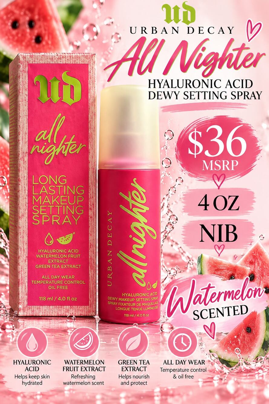 Urban Decay All Nighter Hyaluronic Acid Dewy Setting Spray NIB